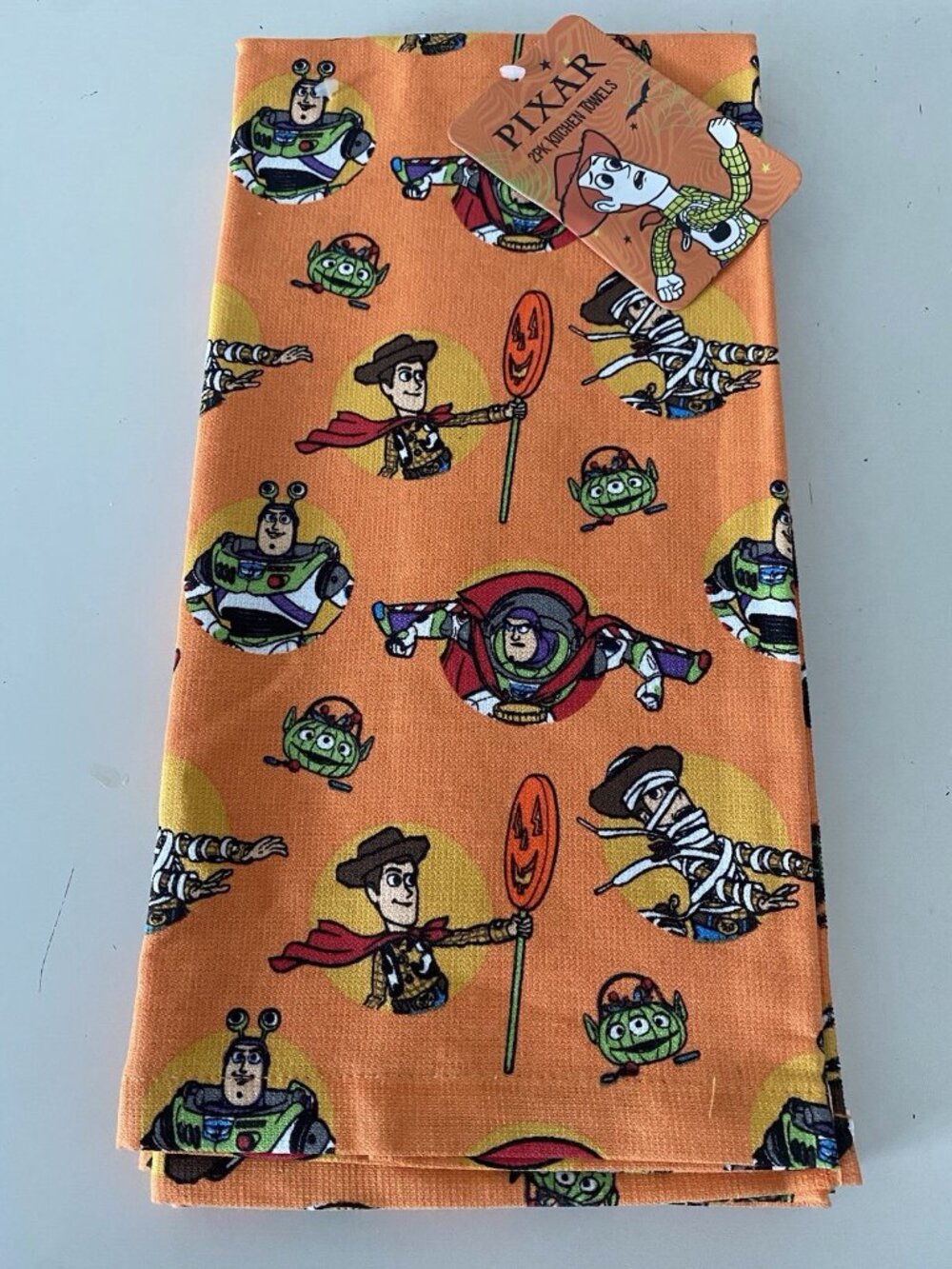 2 Pack PIXAR Toy Story HALLOWEEN Woody Buzz LightYear Kitchen Towels 18” X 28”